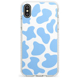 Blue and White Cow Print Impact Phone Case for iPhone X XS Max XR