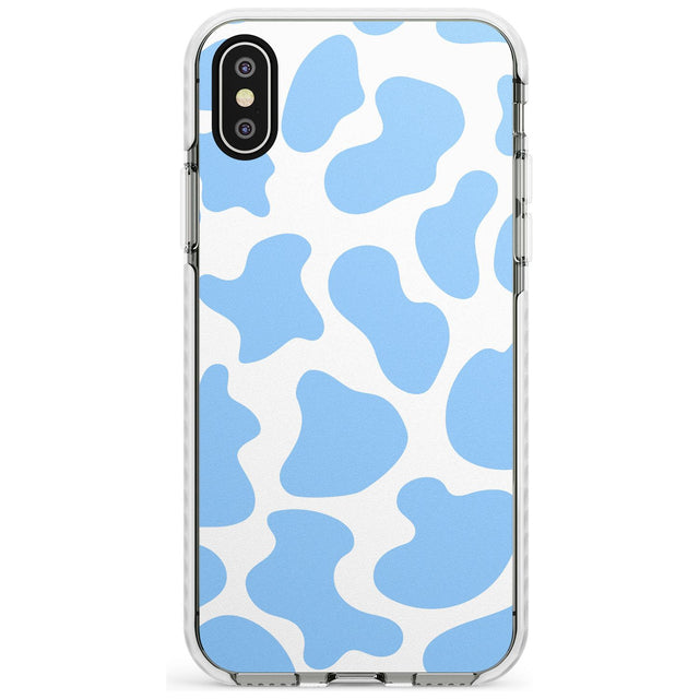 Blue and White Cow Print Impact Phone Case for iPhone X XS Max XR