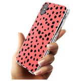 Black on Salmon Pink Dalmatian Polka Dot Spots Impact Phone Case for iPhone X XS Max XR