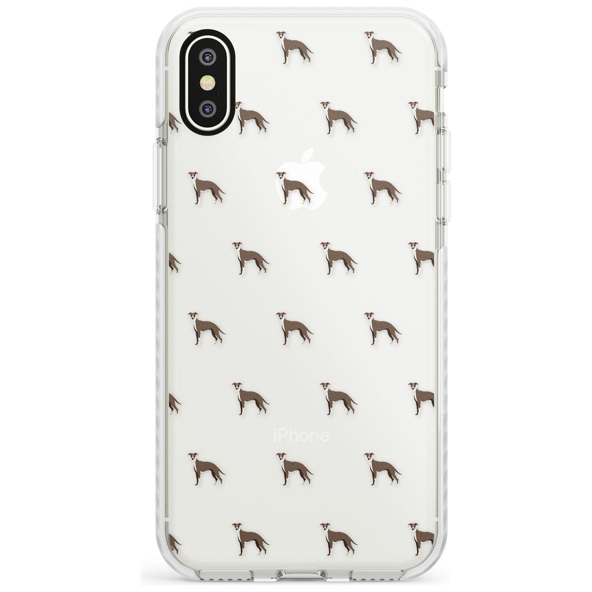 Whippet/Italian Greyhound Dog Pattern Clear Impact Phone Case for iPhone X XS Max XR