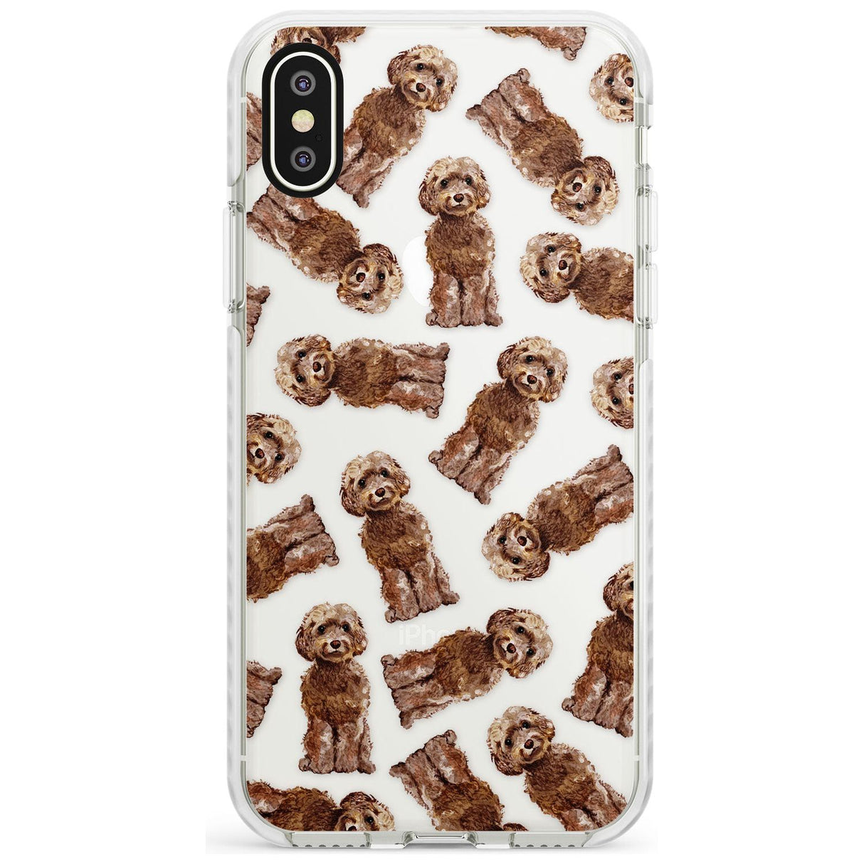 Cockapoo (Brown) Watercolour Dog Pattern Impact Phone Case for iPhone X XS Max XR