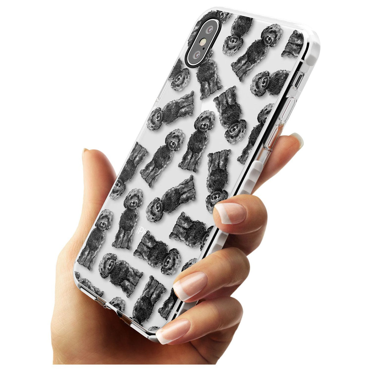 Cockapoo (Black) Watercolour Dog Pattern Impact Phone Case for iPhone X XS Max XR