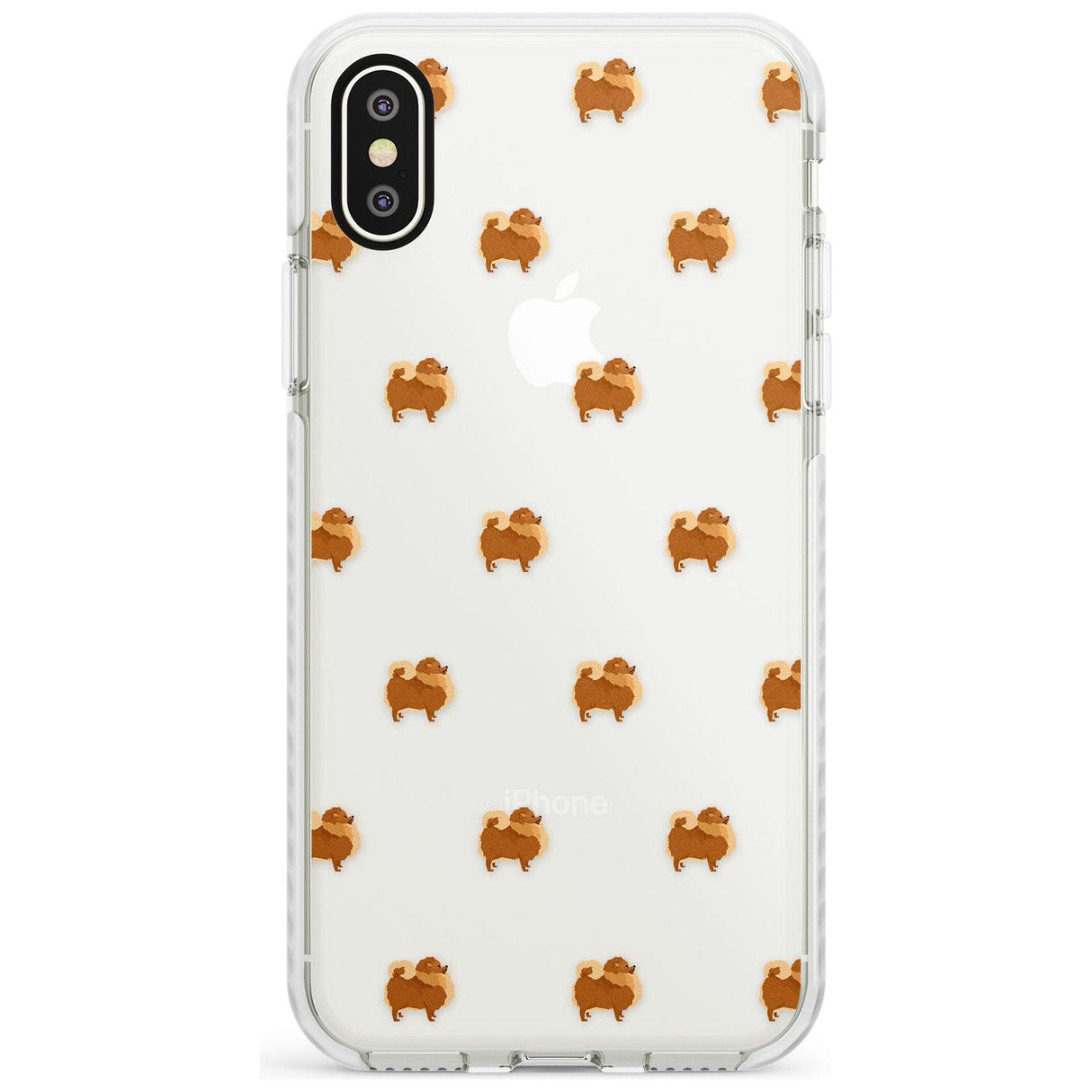 Pomeranian Dog Pattern Clear Impact Phone Case for iPhone X XS Max XR