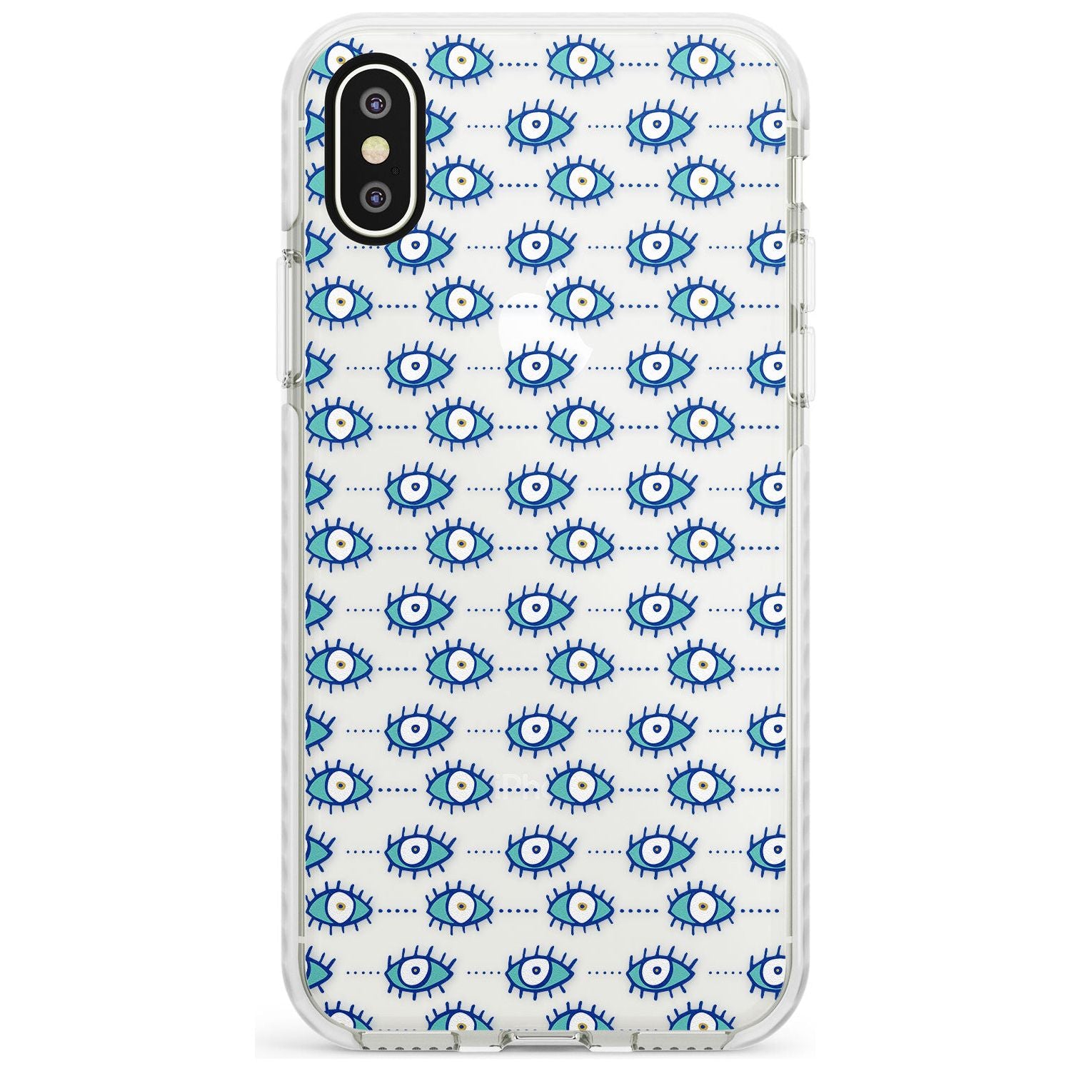 Crazy Eyes (Clear) Psychedelic Eyes Pattern Impact Phone Case for iPhone X XS Max XR