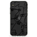 Continuous Line Faces: Black on Clear Slim TPU Phone Case Warehouse X XS Max XR