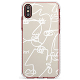 Continuous Line Faces: White on Beige Slim TPU Phone Case Warehouse X XS Max XR