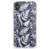 Wildflowers and Ferns on Navy Impact Phone Case for iPhone X XS Max XR