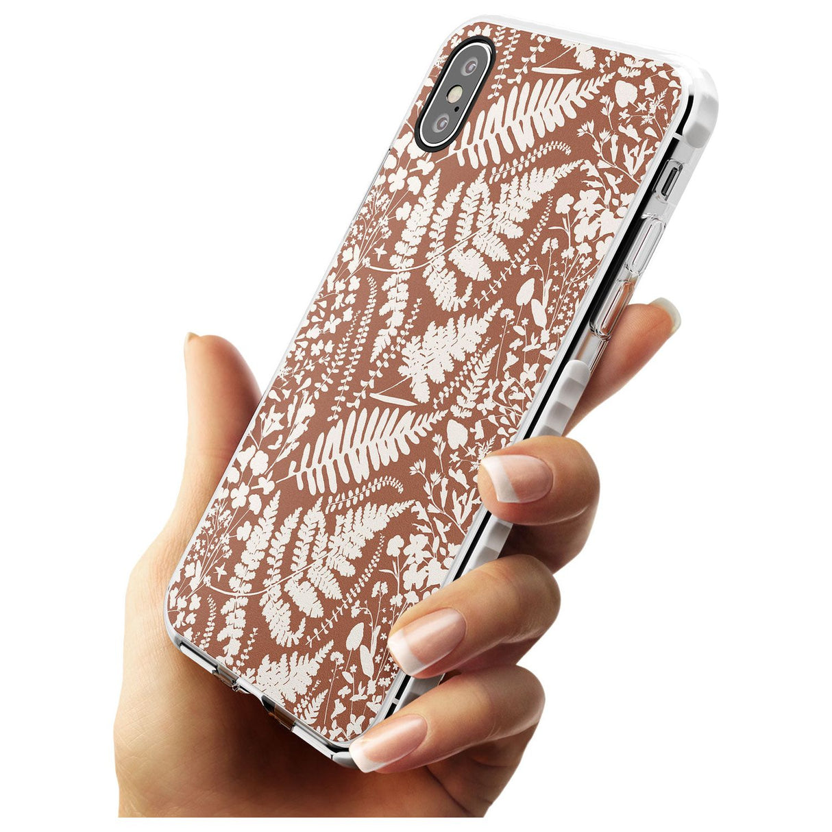 Wildflowers and Ferns on Terracotta Impact Phone Case for iPhone X XS Max XR