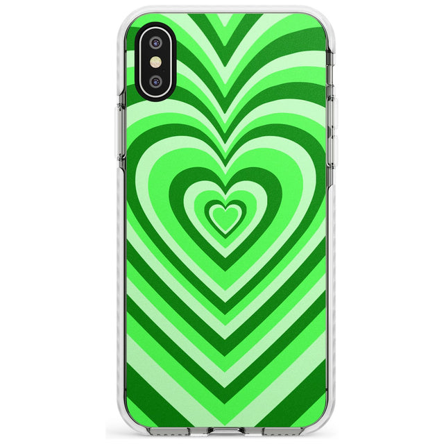 Green Heart Illusion Impact Phone Case for iPhone X XS Max XR