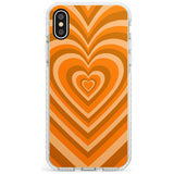 Orange Heart Illusion Impact Phone Case for iPhone X XS Max XR