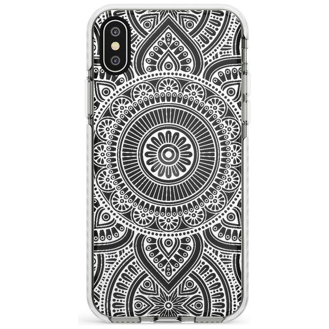 White Henna Flower Wheel Impact Phone Case for iPhone X XS Max XR