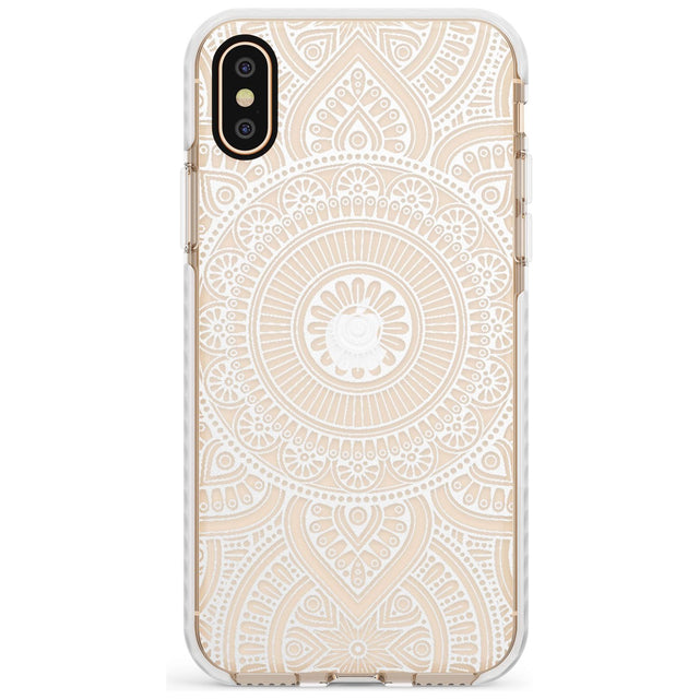 White Henna Flower Wheel Impact Phone Case for iPhone X XS Max XR