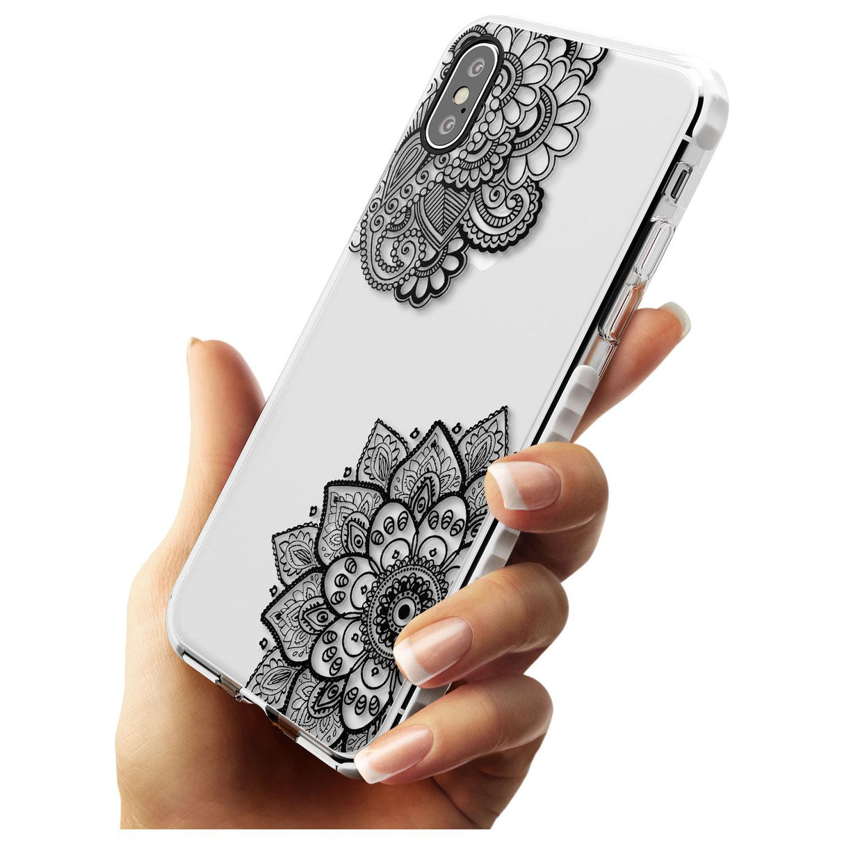 Black Henna Florals Impact Phone Case for iPhone X XS Max XR