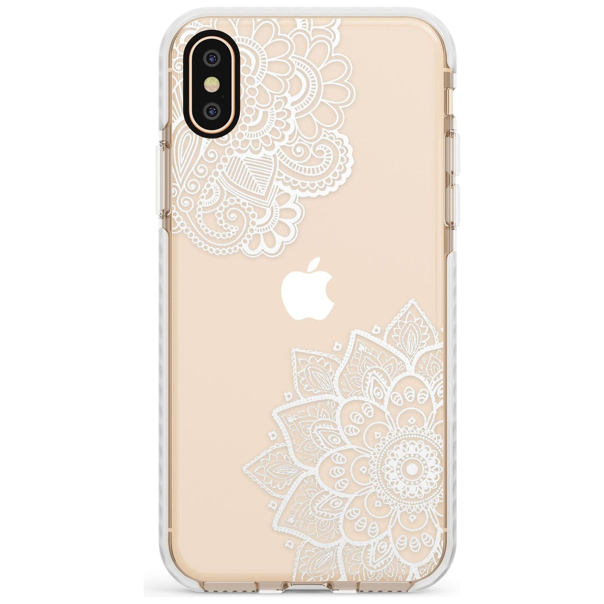 White Henna Florals Impact Phone Case for iPhone X XS Max XR