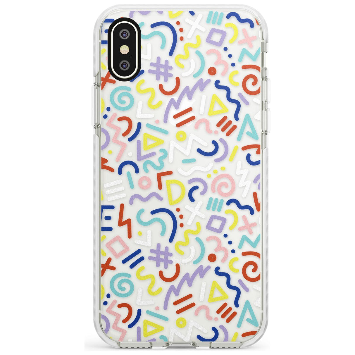 Colourful Mixed Shapes Retro Pattern Design Impact Phone Case for iPhone X XS Max XR