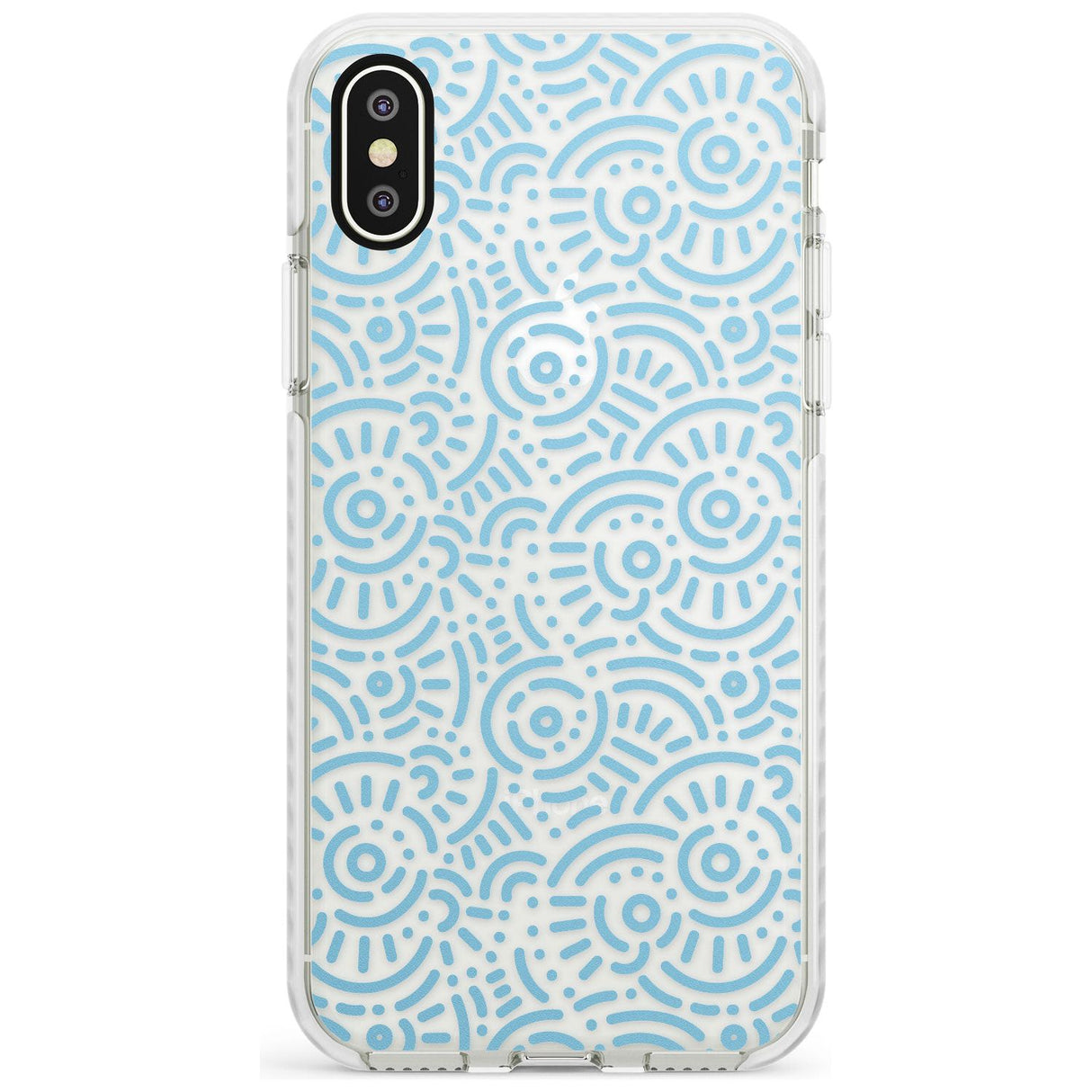 Light Blue Pattern Memphis Retro Pattern Design Impact Phone Case for iPhone X XS Max XR