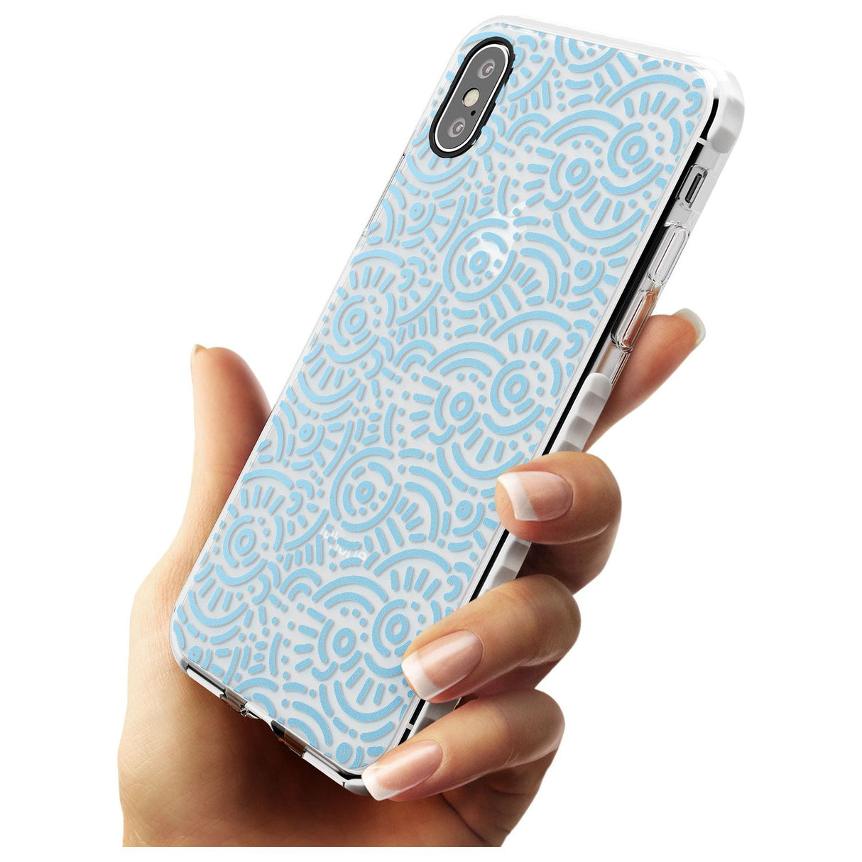 Light Blue Pattern Memphis Retro Pattern Design Impact Phone Case for iPhone X XS Max XR