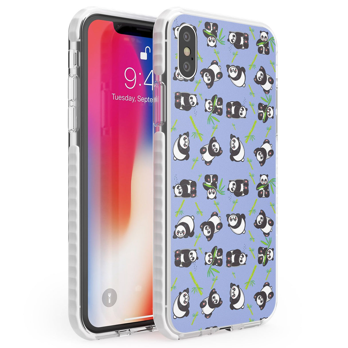 Panda Pattern Phone Case iPhone X / iPhone XS / Impact Case,iPhone XR / Impact Case,iPhone XS MAX / Impact Case Blanc Space