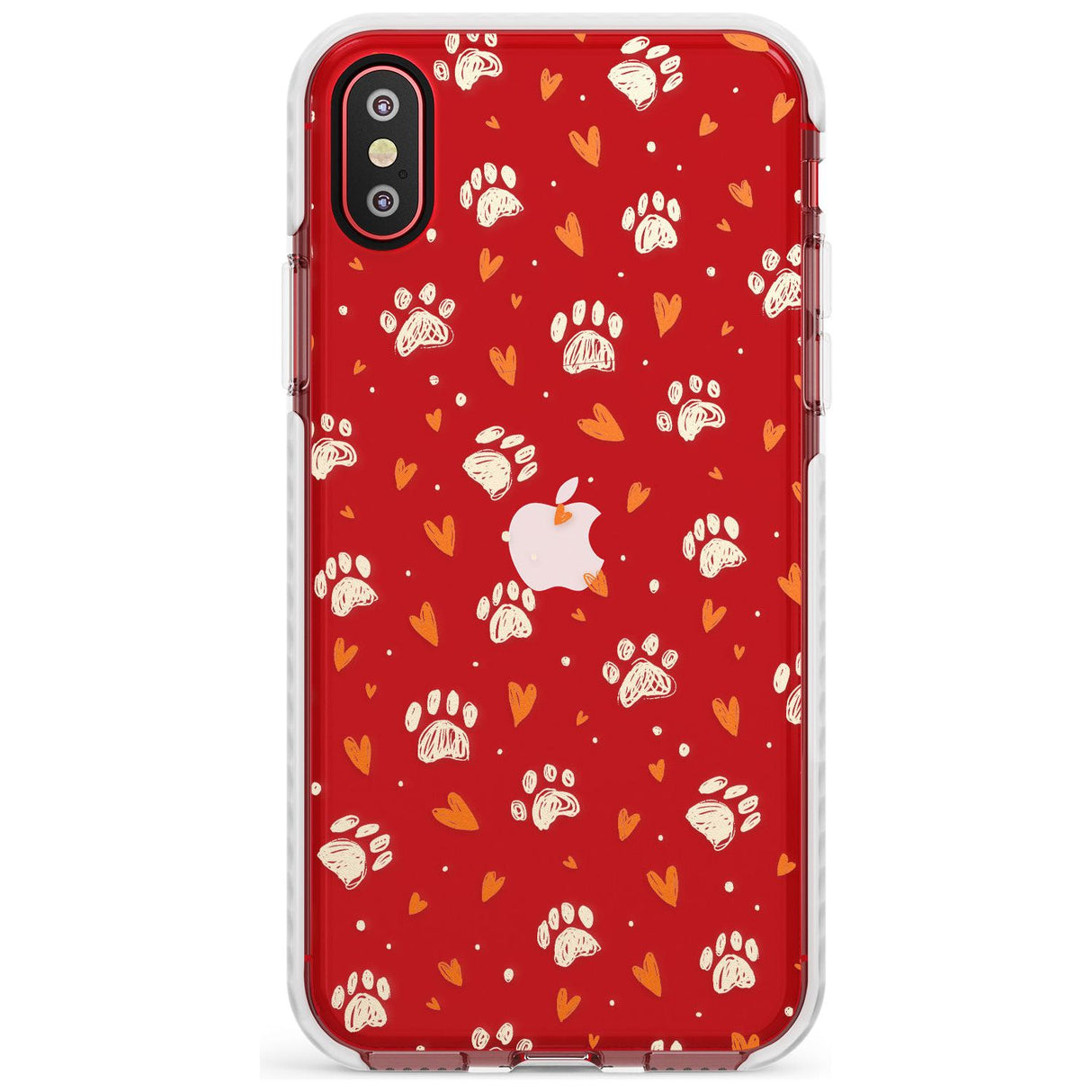 Paws & Hearts Pattern (Clear) Slim TPU Phone Case Warehouse X XS Max XR