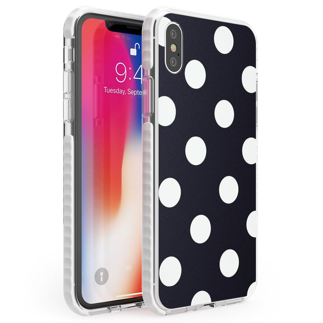 Chic Black Polka Dot Phone Case iPhone X / iPhone XS / Impact Case,iPhone XR / Impact Case,iPhone XS MAX / Impact Case Blanc Space