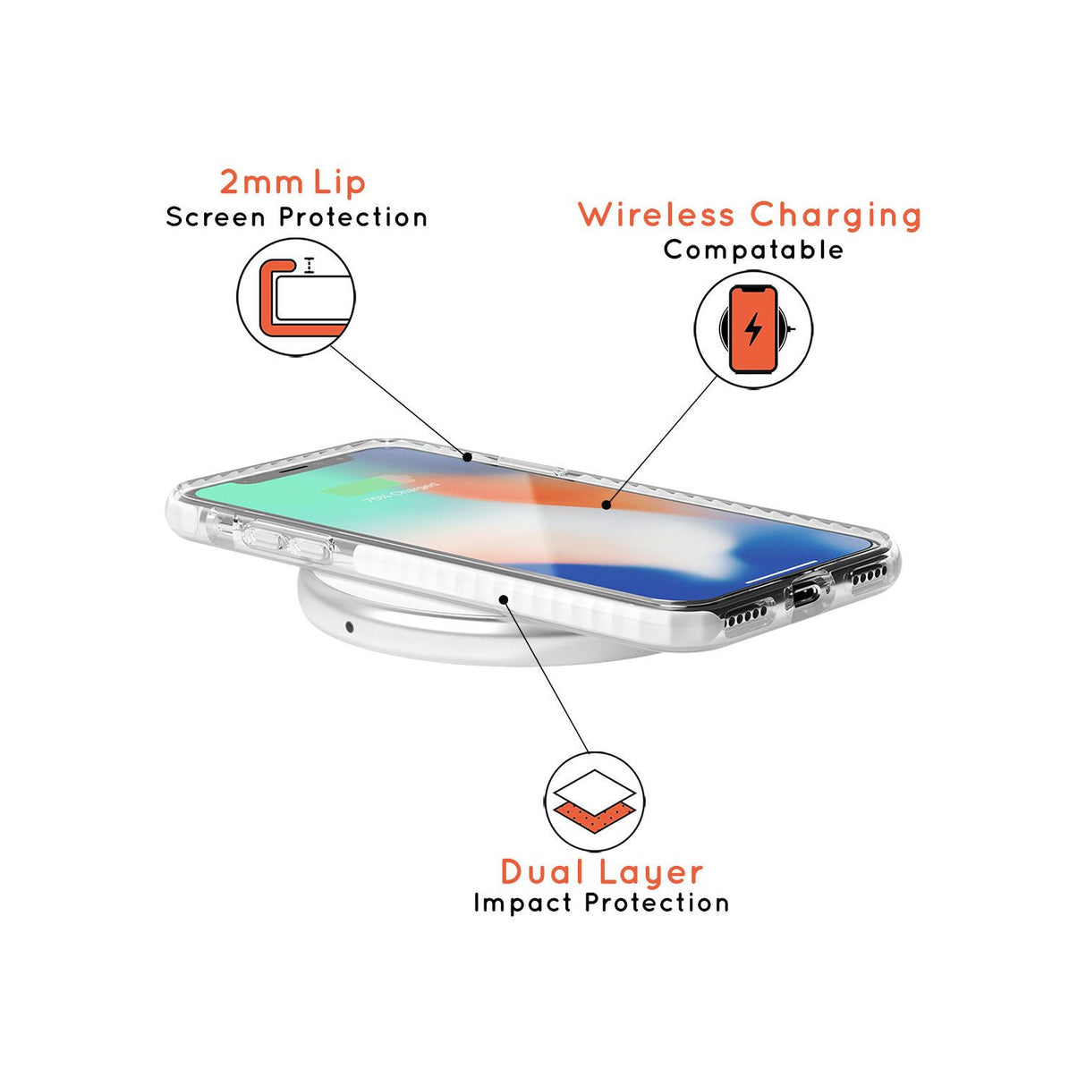 Crowd Tsunami Slim TPU Phone Blanc Space X XS Max XR