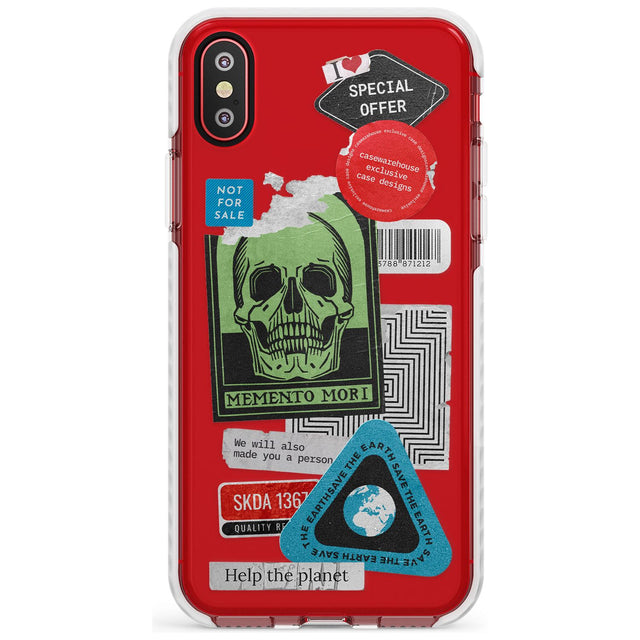 Skull Sticker Mix Slim TPU Phone Case Warehouse X XS Max XR