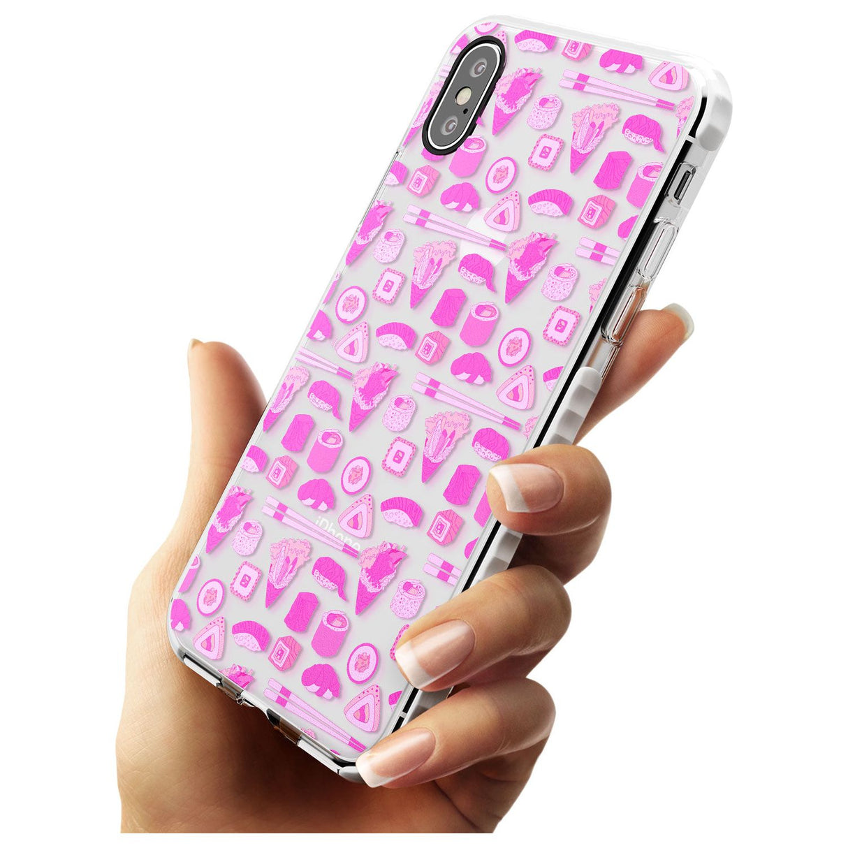 Bright Pink Sushi Pattern Impact Phone Case for iPhone X XS Max XR