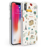 Cute Travel Pattern Cream Phone Case iPhone X / iPhone XS / Impact Case,iPhone XR / Impact Case,iPhone XS MAX / Impact Case Blanc Space