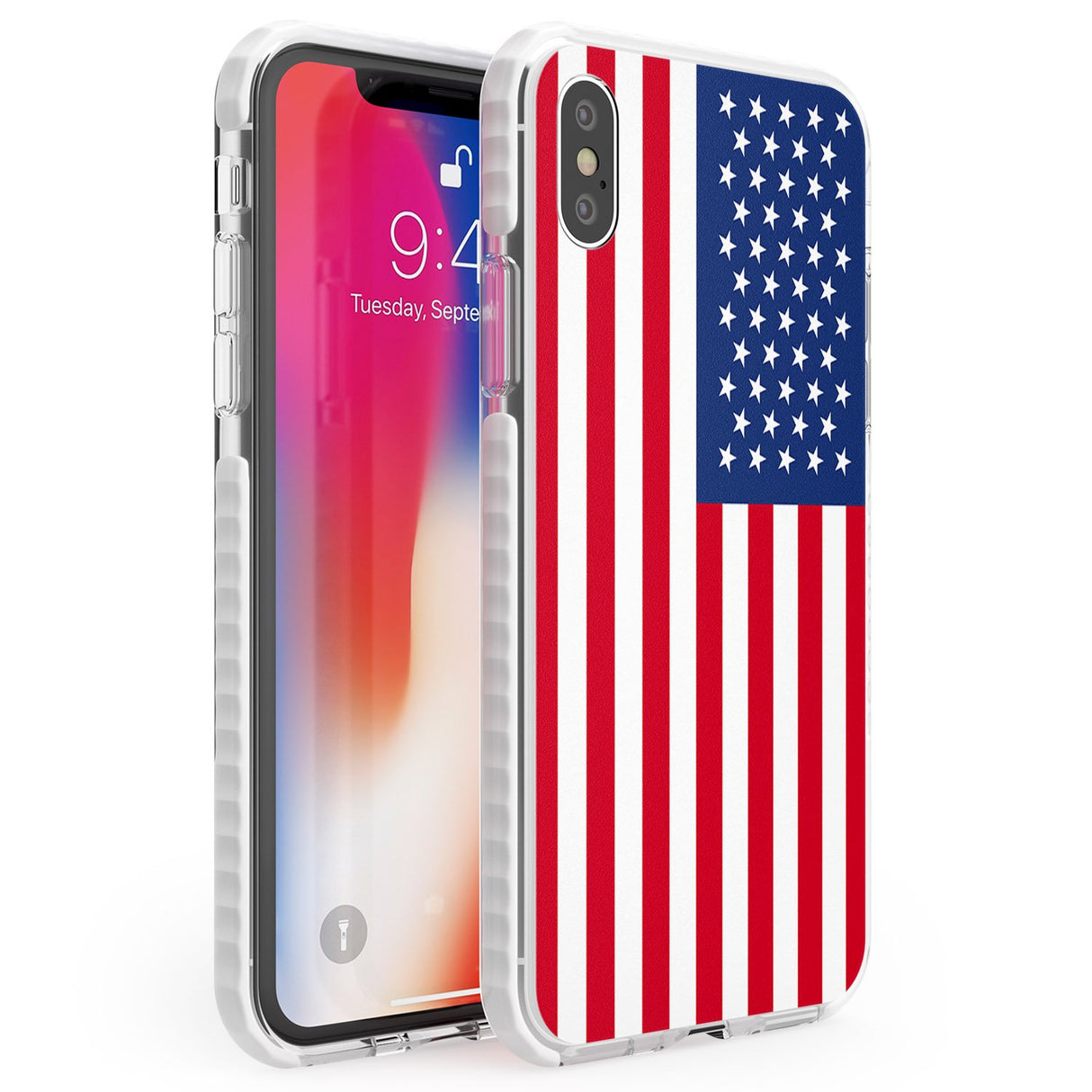 American Flag Phone Case iPhone X / iPhone XS / Impact Case,iPhone XR / Impact Case,iPhone XS MAX / Impact Case Blanc Space