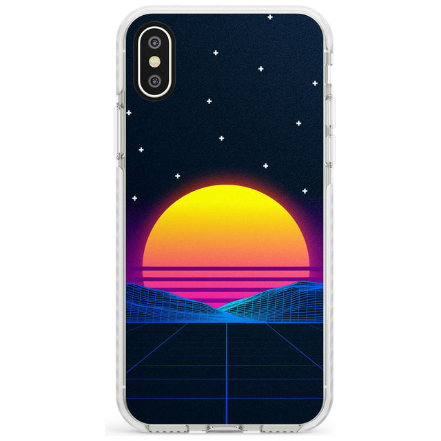 Retro Sunset Vaporwave Impact Phone Case for iPhone X XS Max XR