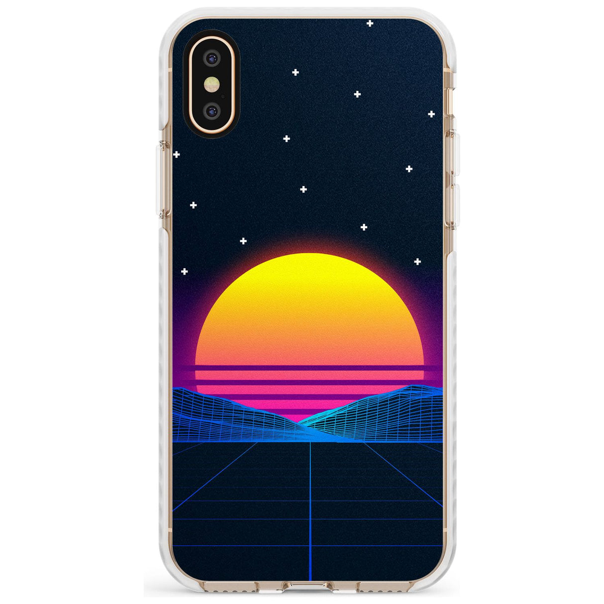 Retro Sunset Vaporwave Impact Phone Case for iPhone X XS Max XR