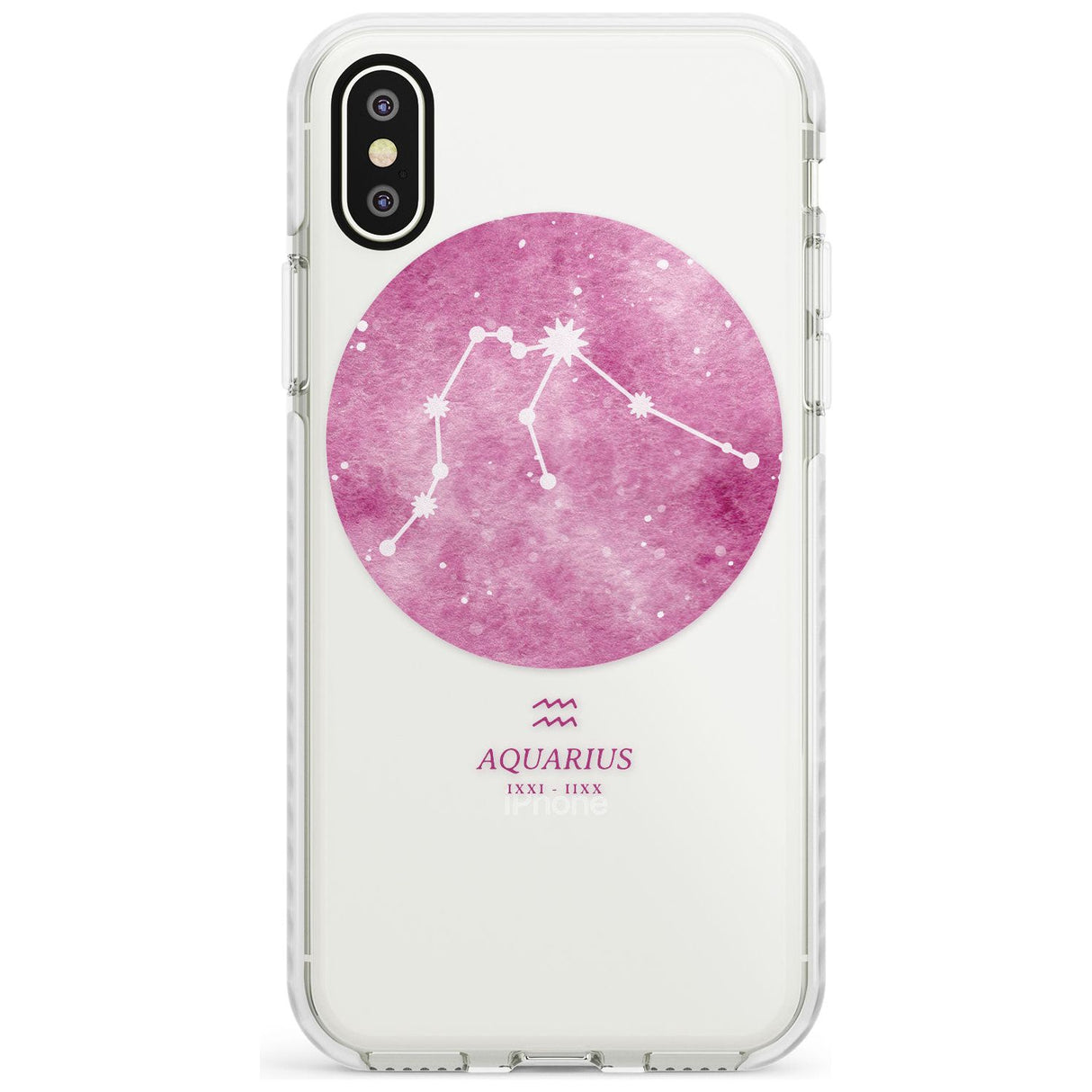 Aquarius Zodiac Transparent Design - Pink Impact Phone Case for iPhone X XS Max XR