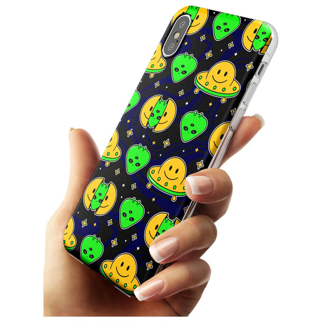 Alien Head Pattern Slim TPU Phone Blanc Space X XS Max XR