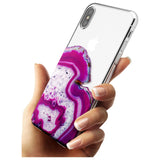 Violet & White Swirl Agate Crystal Clear Design Slim TPU Phone Case Warehouse X XS Max XR