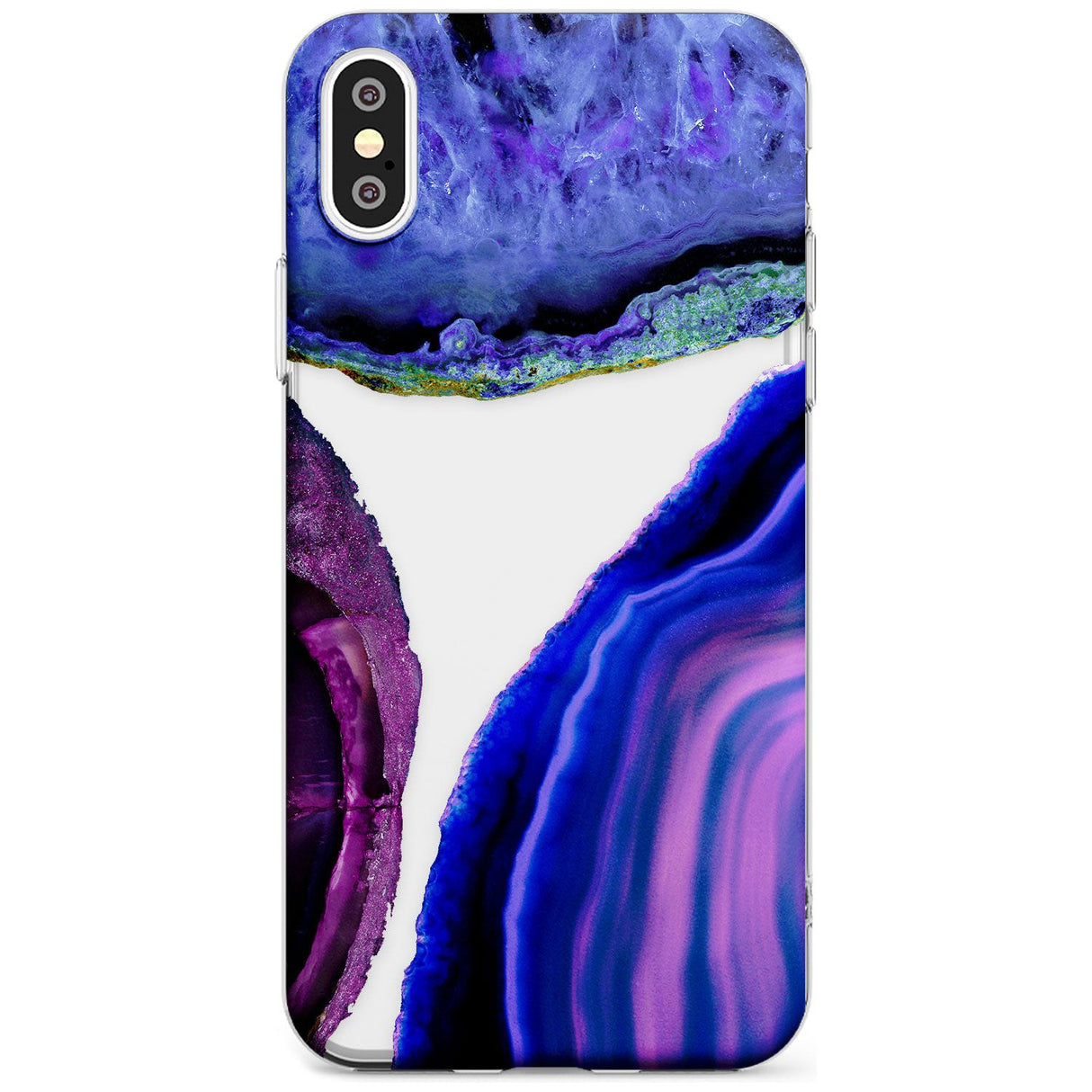 Purple & Blue Agate Gemstone Clear Design Slim TPU Phone Case Warehouse X XS Max XR