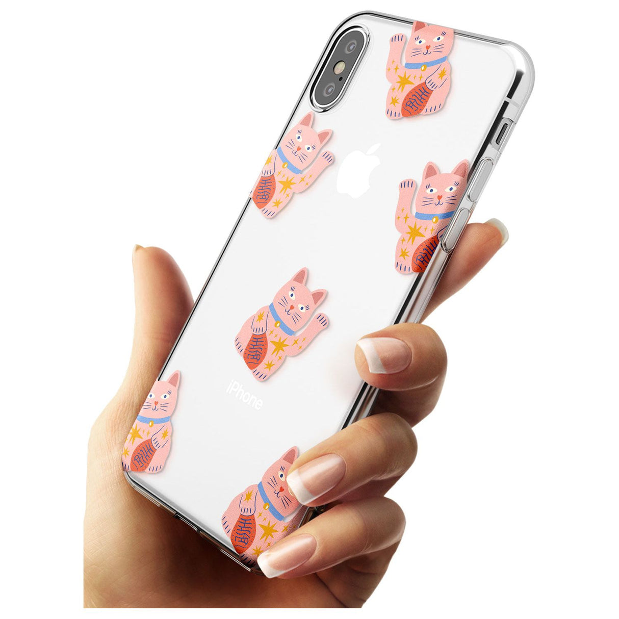 Waving Cat Pattern Slim TPU Phone Blanc Space X XS Max XR