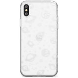 Outer Space Outlines: White on Clear Black Impact Phone Case for iPhone X XS Max XR