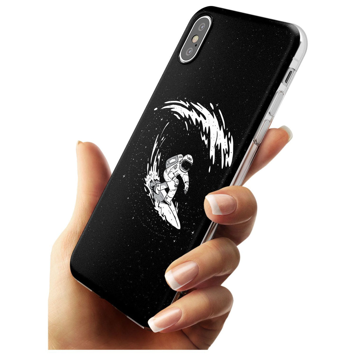 Surfing Astronaut Black Impact Phone Case for iPhone X XS Max XR