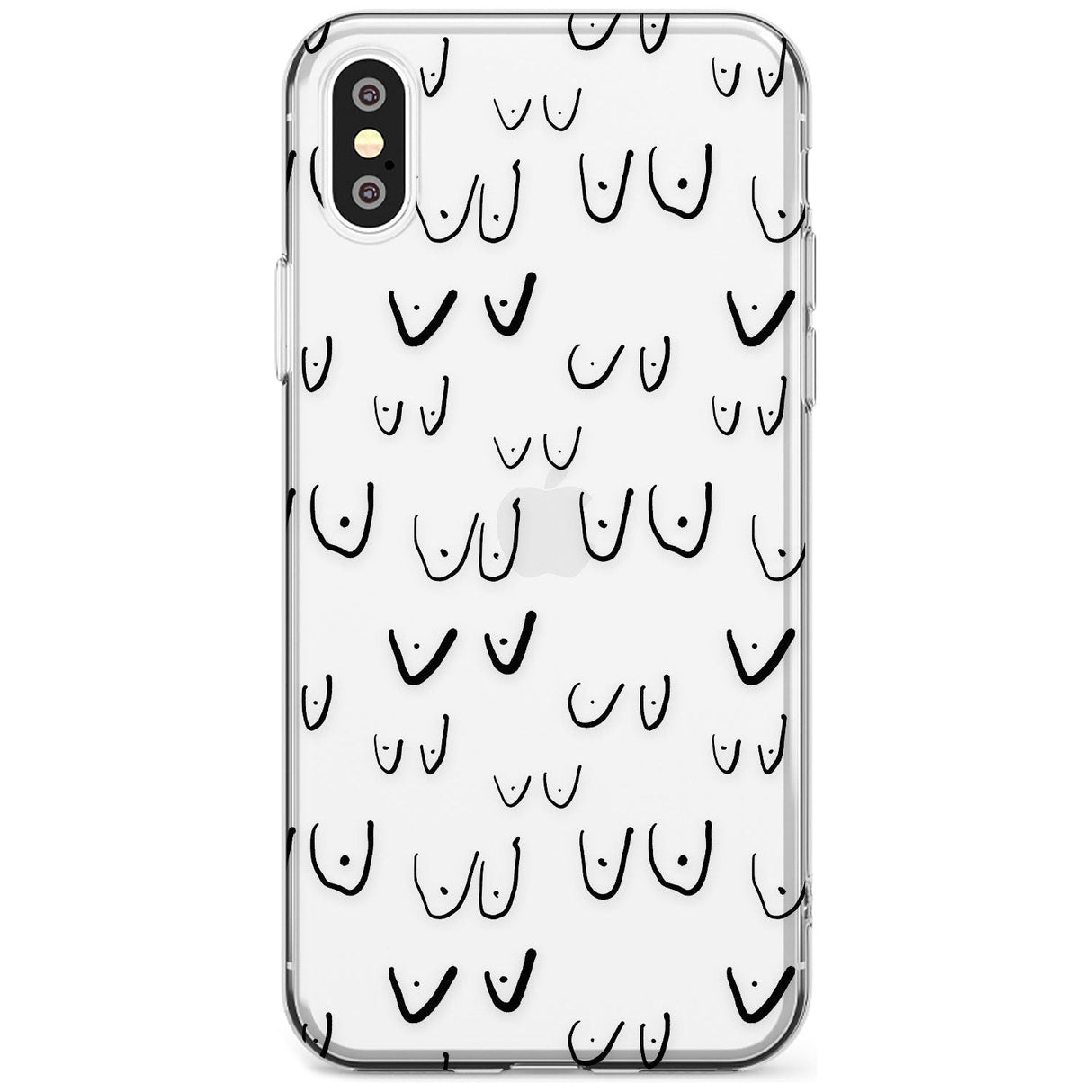 Boob Pattern (Black) Black Impact Phone Case for iPhone X XS Max XR