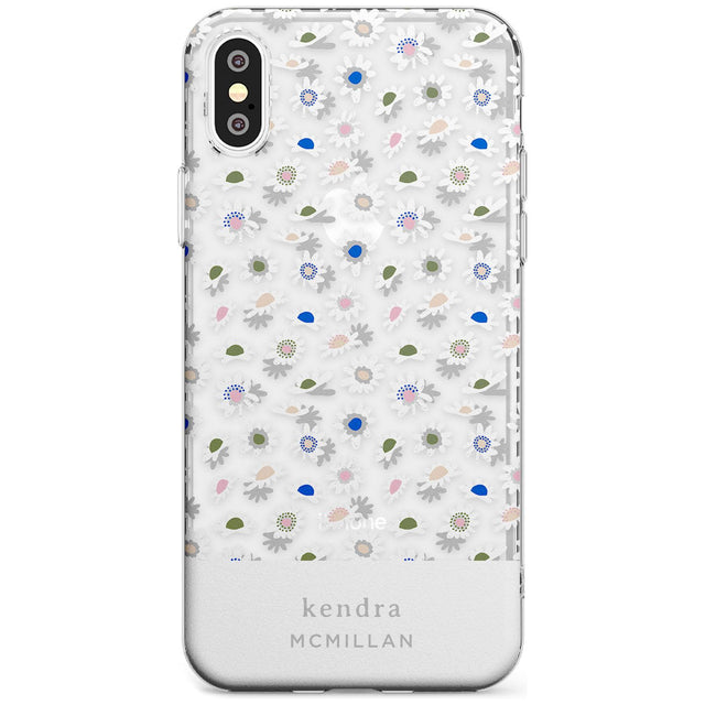 Grey & White Daisies Floral Design iPhone Case  Slim Case Custom Phone Case - Case Warehouse