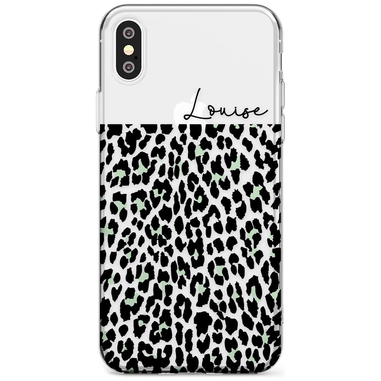 CustomSeafoam Green & Cursive Leopard Spots Slim TPU Phone Case Warehouse X XS Max XR