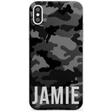 Horizontal Name Personalised Black Camouflage Slim TPU Phone Case Warehouse X XS Max XR