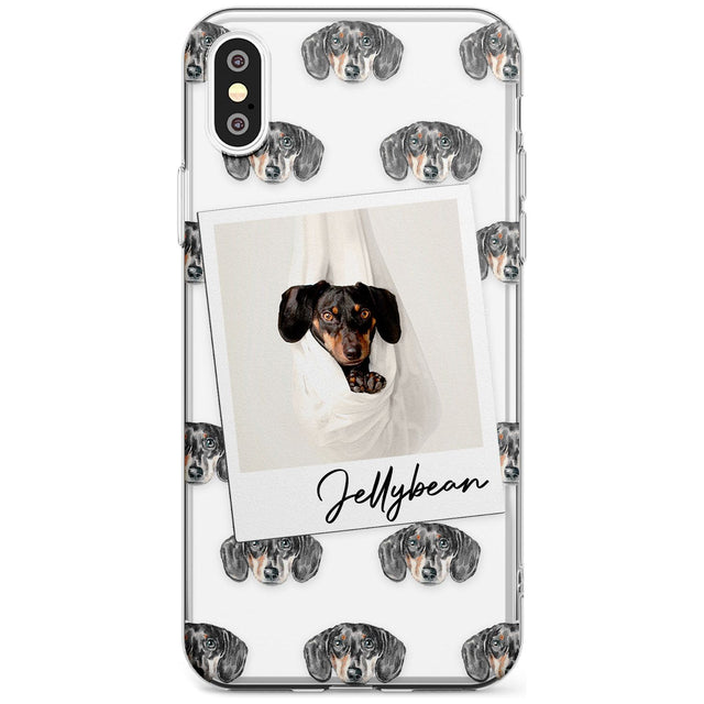 Dachshund, Black- Custom Dog Photo Black Impact Phone Case for iPhone X XS Max XR