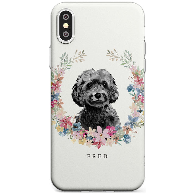 Black Cockapoo - Watercolour Dog Portrait Slim TPU Phone Case Warehouse X XS Max XR