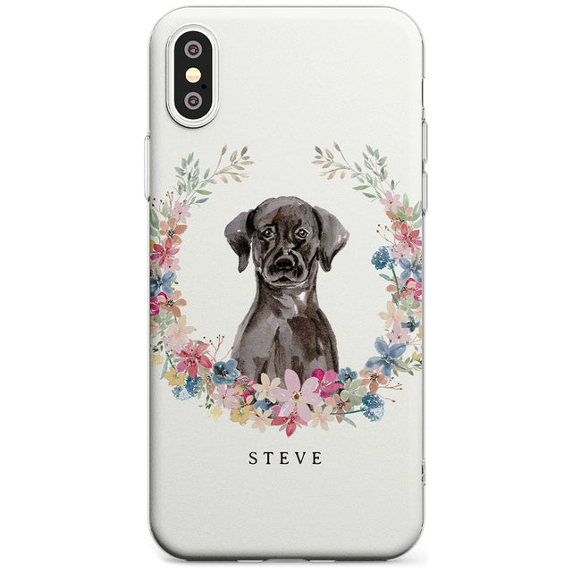 Black Lab Watercolour Dog Portrait Slim TPU Phone Case Warehouse X XS Max XR