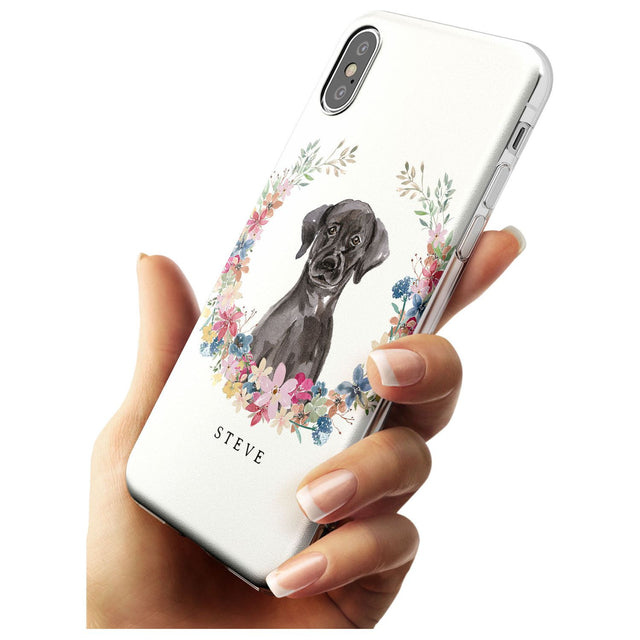 Black Lab Watercolour Dog Portrait Slim TPU Phone Case Warehouse X XS Max XR