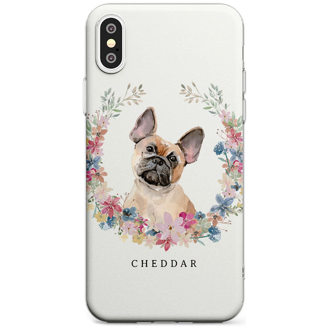 Tan French Bulldog Watercolour Dog Portrait Slim TPU Phone Case Warehouse X XS Max XR