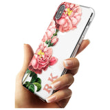 Custom Clear Vintage Floral Pink Peonies Slim TPU Phone Case Warehouse X XS Max XR