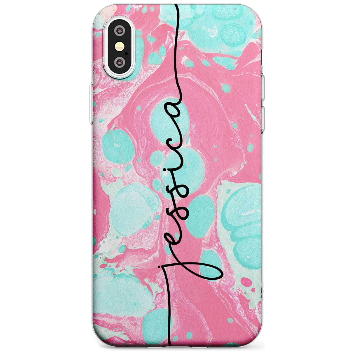 Turquoise & Pink - Marbled iPhone Case  Slim Case Custom Phone Case - Case Warehouse