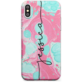 Turquoise & Pink - Marbled iPhone Case  Slim Case Custom Phone Case - Case Warehouse